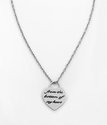 #03020 From The Bottom Of My Heart Silver Necklace 