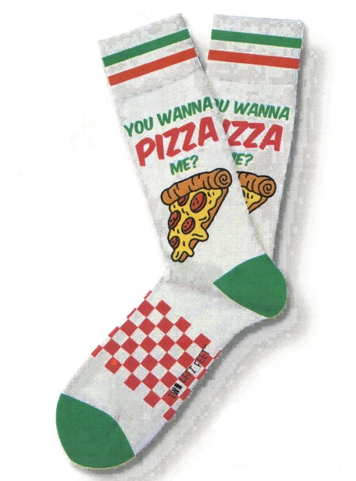 #0344 You Wanna Pizza Me Crazy Socks Big 