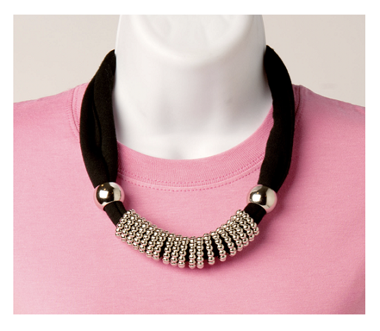 #2576 Necklace Scarf With Silver Rings