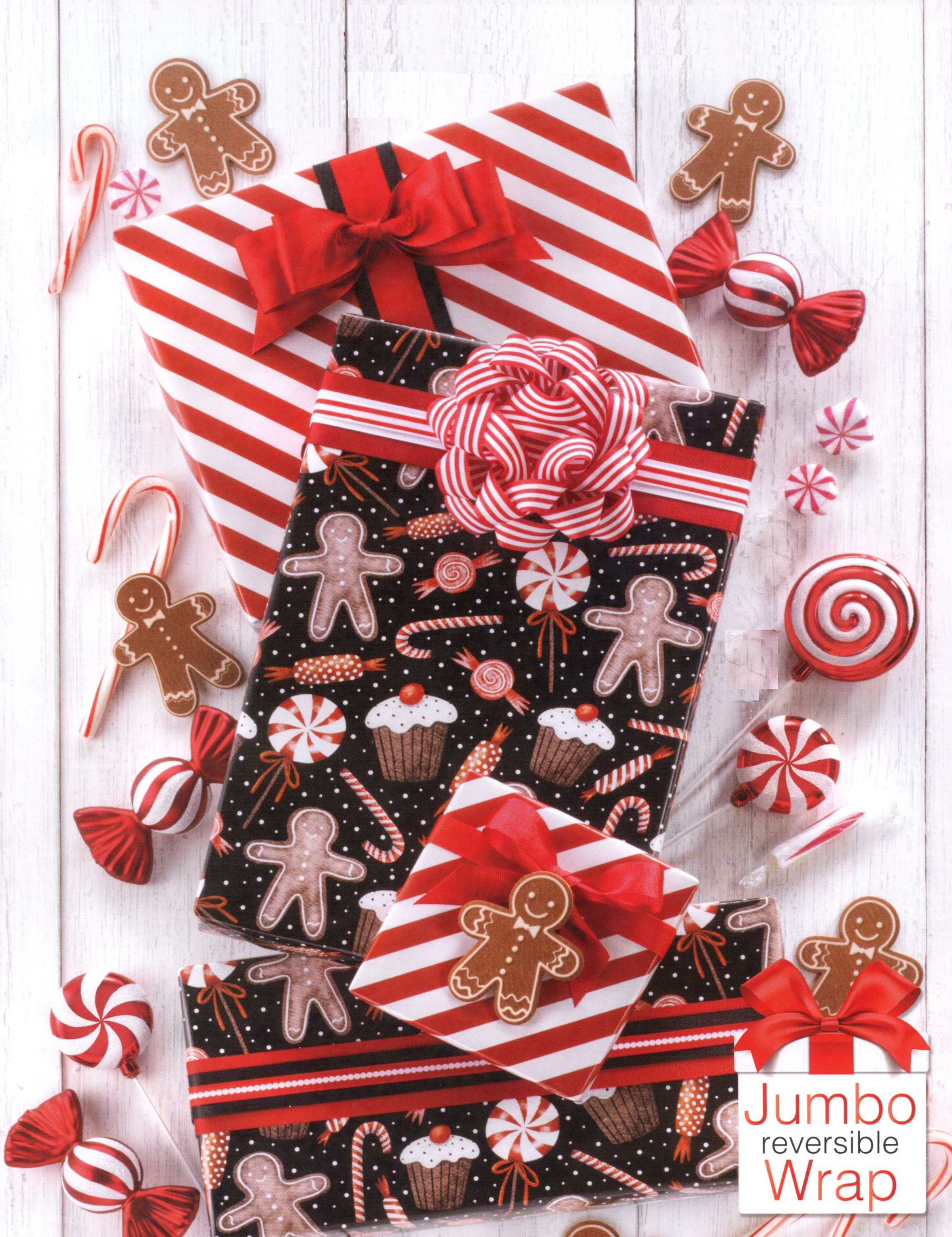 #2628 Sugar & Spice Reversible Gift Wrap Jumbo Roll 