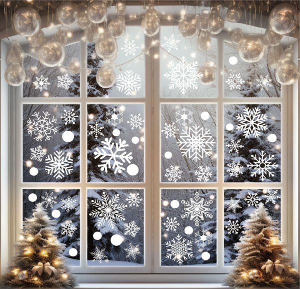 #3092 Snowflake Window Clings 